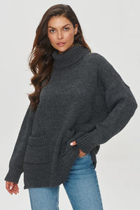 Turtleneck model 201796 Makadamia