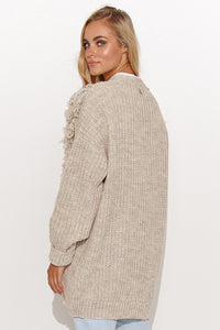 Cardigan model 185224 Makadamia