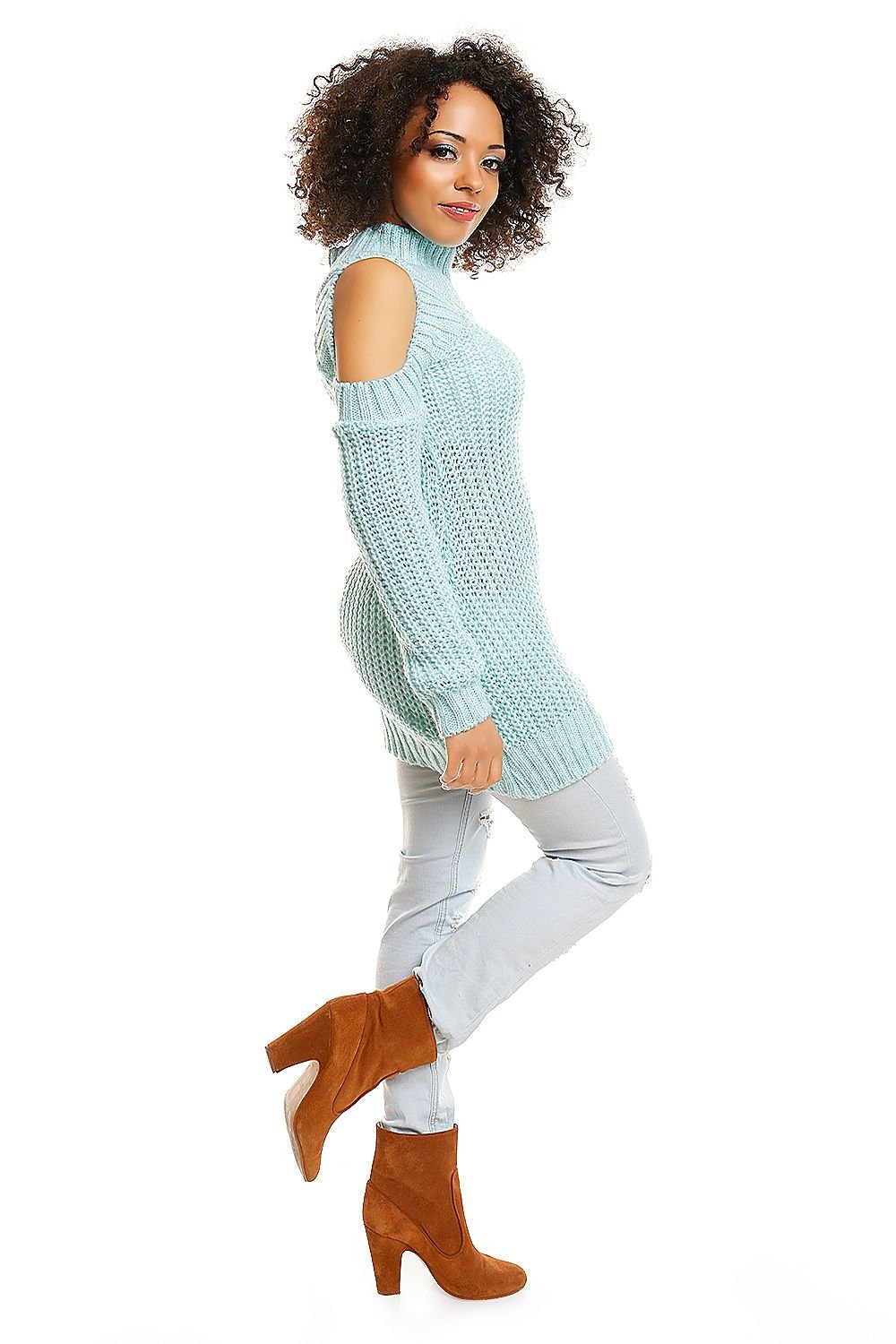 Hard-knitted jumper model 84344 PeeKaBoo